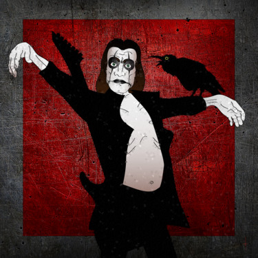 Digitale Kunst mit dem Titel "THe CrOw" von Laurent Diesler, Original-Kunstwerk, Digitale Malerei