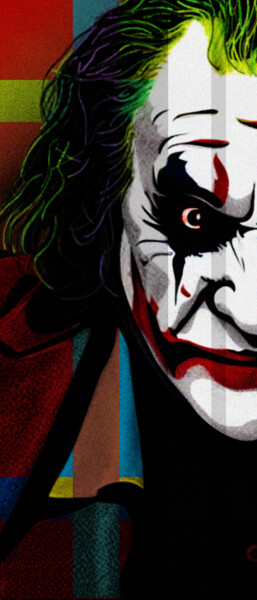 Arts numériques intitulée "Le clown de Gotham" par Laurent Diesler, Œuvre d'art originale, Peinture numérique