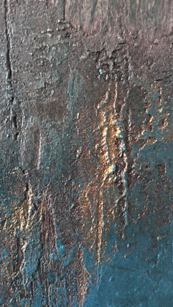 Malerei mit dem Titel "Rusty BLUE No.1 (20…" von Tomira Muguet, Original-Kunstwerk, Acryl