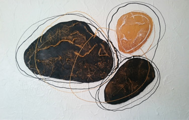 Malerei mit dem Titel "Stones III (2019)" von Tomira Muguet, Original-Kunstwerk, Acryl