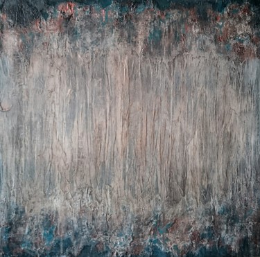 Malerei mit dem Titel "Rusty BLUE No.2" von Tomira Muguet, Original-Kunstwerk, Acryl