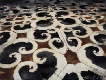 Malerei mit dem Titel "Floor pattern I" von Dita Lūse, Original-Kunstwerk, Öl