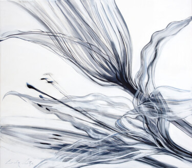 Peinture intitulée "White lily" par Dita Lūse, Œuvre d'art originale, Huile