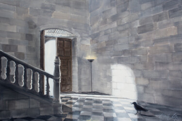 绘画 标题为“Palazzo” 由Dita Lūse, 原创艺术品, 油 安装在木质担架架上