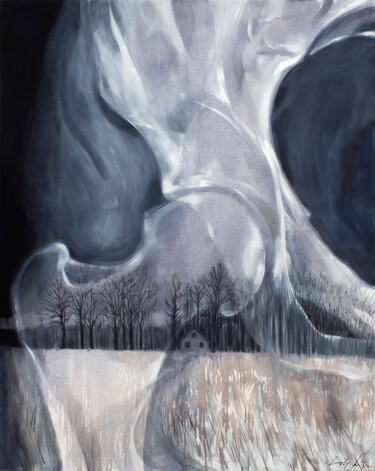 Pintura titulada "Homestead gene" por Dita Lūse, Obra de arte original, Oleo Montado en Bastidor de camilla de madera