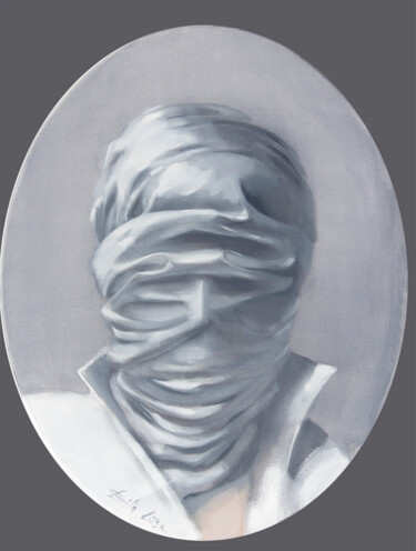 Картина под названием "Portrait-19" - Dita Lūse, Подлинное произведение искусства, Масло Установлен на Деревянная рама для н…