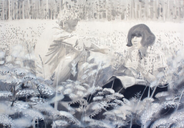 Peinture intitulée "The Beginning" par Dita Lūse, Œuvre d'art originale, Huile Monté sur Châssis en bois