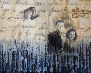 Malerei mit dem Titel "Letters" von Dita Lūse, Original-Kunstwerk, Öl Auf Keilrahmen aus Holz montiert