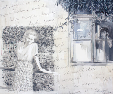 Schilderij getiteld "Youth" door Dita Lūse, Origineel Kunstwerk, Olie Gemonteerd op Frame voor houten brancard