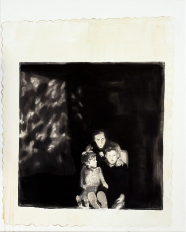 Pittura intitolato "20th century. Family" da Dita Lūse, Opera d'arte originale, Olio Montato su Telaio per barella in legno