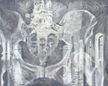 Ζωγραφική με τίτλο "Baroque" από Dita Lūse, Αυθεντικά έργα τέχνης, Λάδι Τοποθετήθηκε στο Ξύλινο φορείο σκελετό