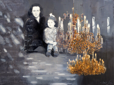 Malarstwo zatytułowany „Father's letter” autorstwa Dita Lūse, Oryginalna praca, Olej Zamontowany na Drewniana rama noszy