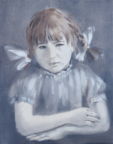 「School」というタイトルの絵画 Dita Lūseによって, オリジナルのアートワーク, オイル
