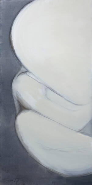 Peinture intitulée "Embryo" par Dita Lūse, Œuvre d'art originale, Huile Monté sur Châssis en bois