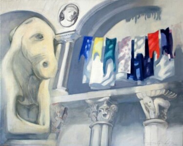 Painting titled "The kind cow of Bari" by Dita Lūse, Original Artwork
