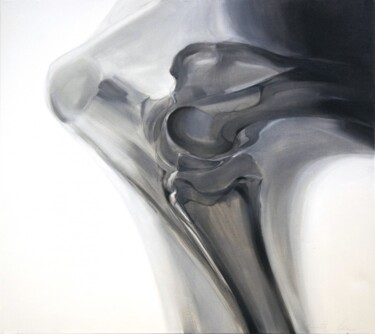 Painting titled "Elbow" by Dita Lūse, Original Artwork, Oil Mounted on Wood Stretcher frame