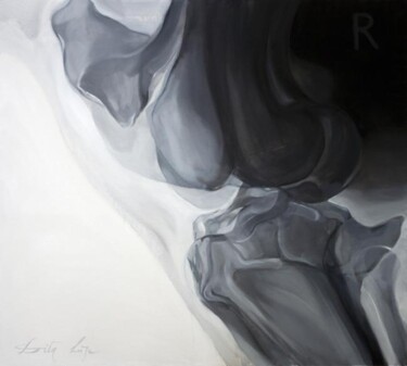 Painting titled "Movement" by Dita Lūse, Original Artwork, Oil Mounted on Wood Stretcher frame