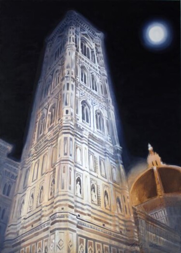 Картина под названием "In moonlight" - Dita Lūse, Подлинное произведение искусства
