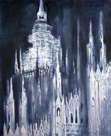 Painting titled "Towers" by Dita Lūse, Original Artwork