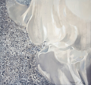 Painting titled "Stone lace" by Dita Lūse, Original Artwork, Oil