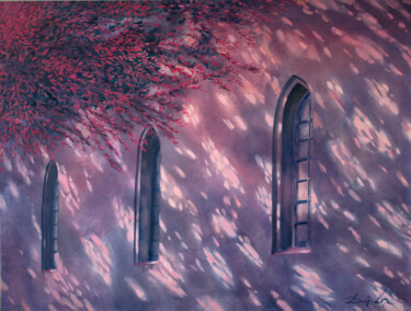 Pittura intitolato "Pink light" da Dita Lūse, Opera d'arte originale, Olio