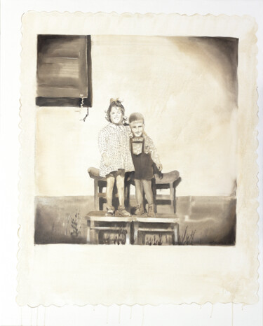 20th century. Friends Painting titled "20th century. Frien…" by Dita Luse, Original Art, Oil Mounted on Stretcher frame