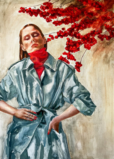 Картина под названием "November Woman" - Ditim, Подлинное произведение искусства, Масло Установлен на Деревянная рама для но…