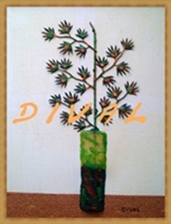 Pintura intitulada "Erotik Blume -2" por Dival, Obras de arte originais