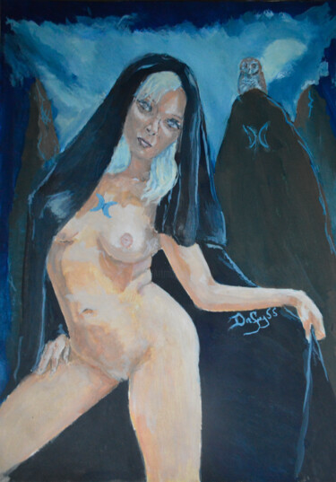 Peinture intitulée "Apparition" par Diviciac, Œuvre d'art originale, Gouache