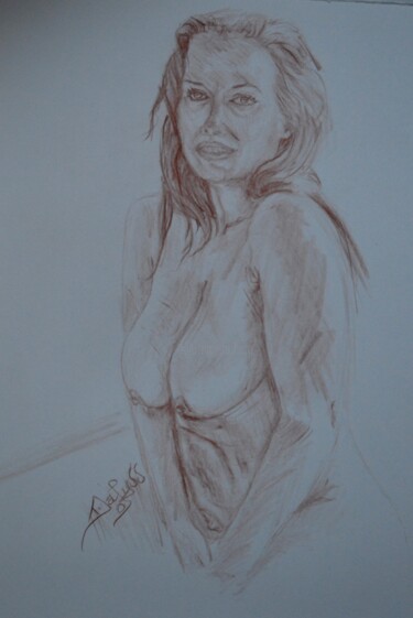 Drawing titled "Redhead portrait" by Diviciac, Original Artwork, Pencil