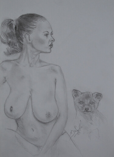 Drawing titled "The beauty and the…" by Diviciac, Original Artwork, Pencil
