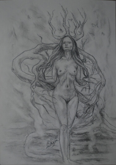 Zeichnungen mit dem Titel "Queen of the marsh…" von Diviciac, Original-Kunstwerk, Bleistift