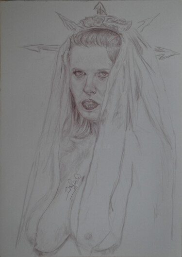 Drawing titled "Chaos Bride" by Diviciac, Original Artwork, Pencil