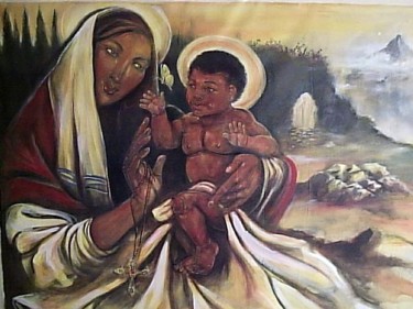 Painting titled "mother,s love" by Divinciboy, Original Artwork
