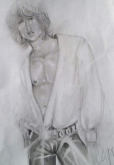 Painting titled "the male model" by Divinciboy, Original Artwork