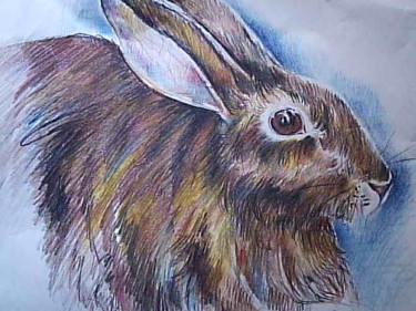 Painting titled "wild hare" by Divinciboy, Original Artwork