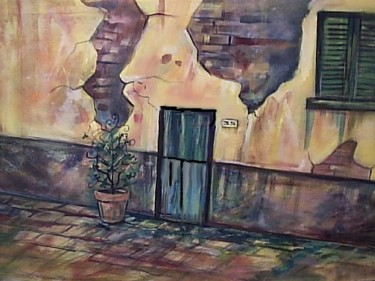 Painting titled "italian alley" by Divinciboy, Original Artwork