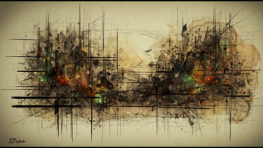 Painting titled "Art Antares UNSTABL…" by Dixon Galvao, Original Artwork, Digital Painting Mounted on Wood Stretcher frame