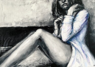 Pintura titulada "Woman in the shirt" por Dizlarka, Obra de arte original, Oleo