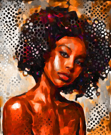 Pintura intitulada "Pop art, African wo…" por Dizlarka, Obras de arte originais, Pintura digital