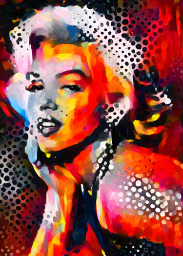 Картина под названием "Pop art, Marilyn Mo…" - Dizlarka, Подлинное произведение искусства, Цифровая живопись