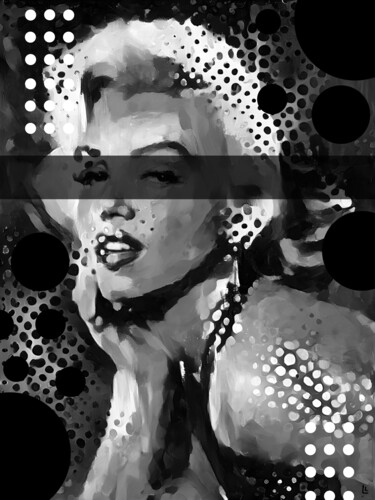 Schilderij getiteld "Pop art, Marilyn Mo…" door Dizlarka, Origineel Kunstwerk, Digitaal Schilderwerk