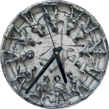 Sculpture intitulée "Artwork with clock,…" par Dizlarka, Œuvre d'art originale, Ciment Monté sur Pierre