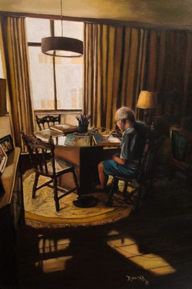 Peinture intitulée "Grandfather Artist" par Djalma Brochado, Œuvre d'art originale, Huile