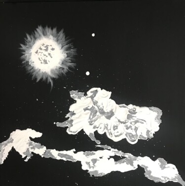 Peinture intitulée "Plein lune" par Djamael Soulaimana (Swun), Œuvre d'art originale, Acrylique