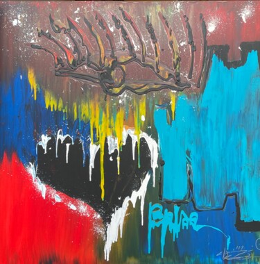 Painting titled "2 Cœur brisé" by Djamael Soulaimana (Swun), Original Artwork, Acrylic