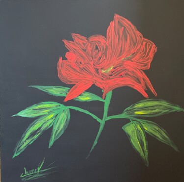 Painting titled "Rose d’amour" by Djamael Soulaimana (Swun), Original Artwork, Acrylic