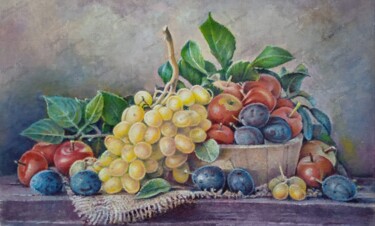 Painting titled "Nature morte" by Djamel Baouali, Original Artwork, Oil