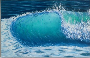 Schilderij getiteld "Surf" door Djamel Eddine Hafis, Origineel Kunstwerk, Olie