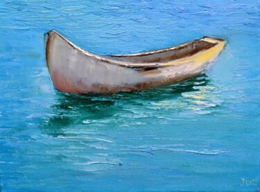 「White Boat」というタイトルの絵画 Djamel Eddine Hafisによって, オリジナルのアートワーク, アクリル